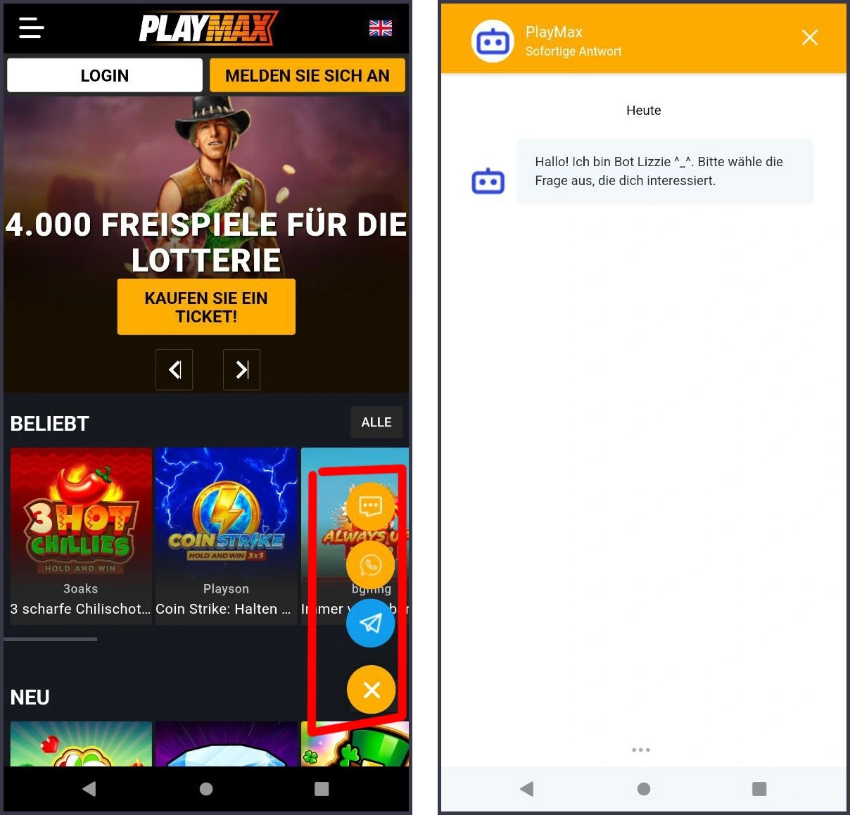 Kontaktmöglichkeiten für Support bei Playmax Casino